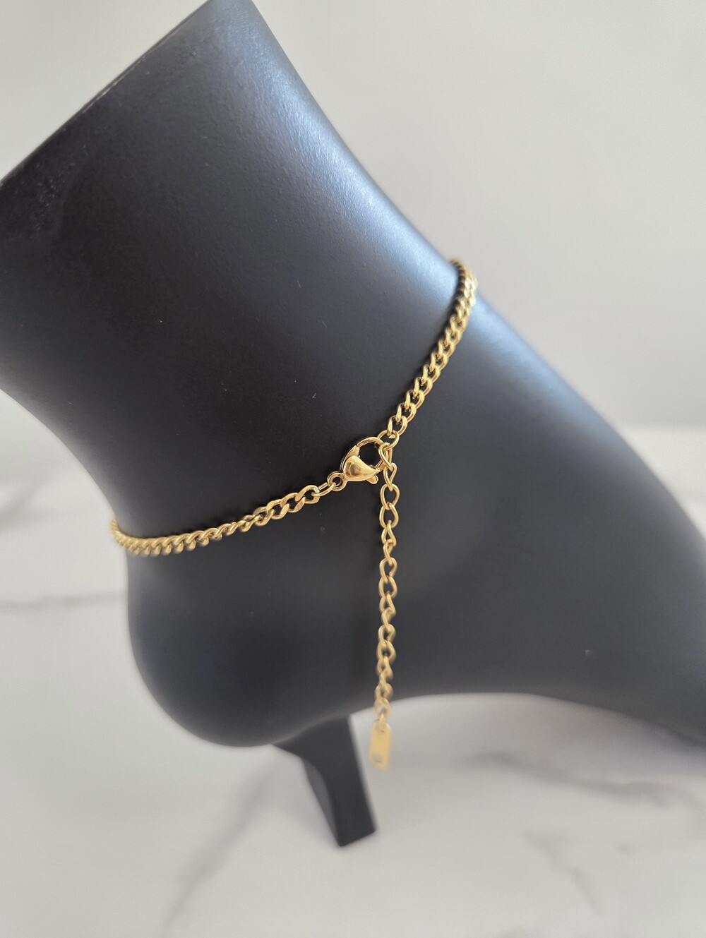 Gold Celestial Anklet Pearl Crescent Moon Star Charm Bracelet - Picture 10 of 16